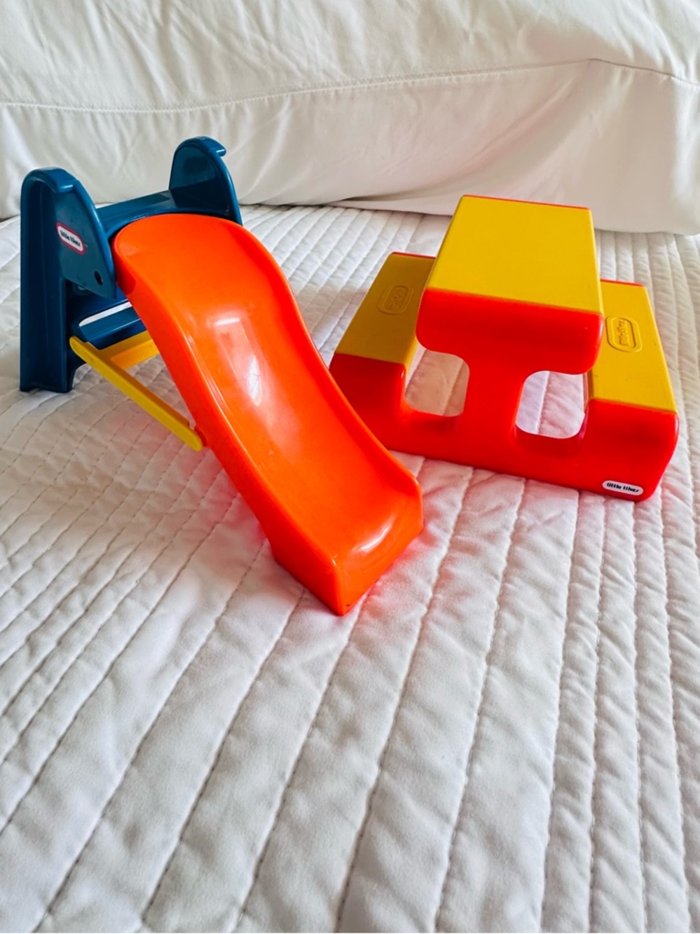 LITTLE TIKES Vintage Dollhouse Playground Slide & Picnic Table RARE!